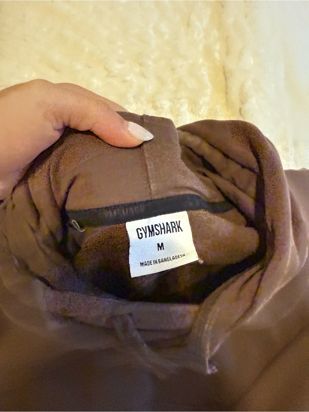 Gymshark Chocolate Brown Pullover Hoodie with Small Logo - Picture 2 of 2